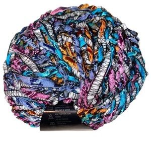 Filatura Di Crosa SESAMO Bulky Ribbon Art Yarn 23 Blue pink purple white